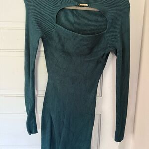 Abercrombie Mini Elegant Teal Long Sleeve Dress